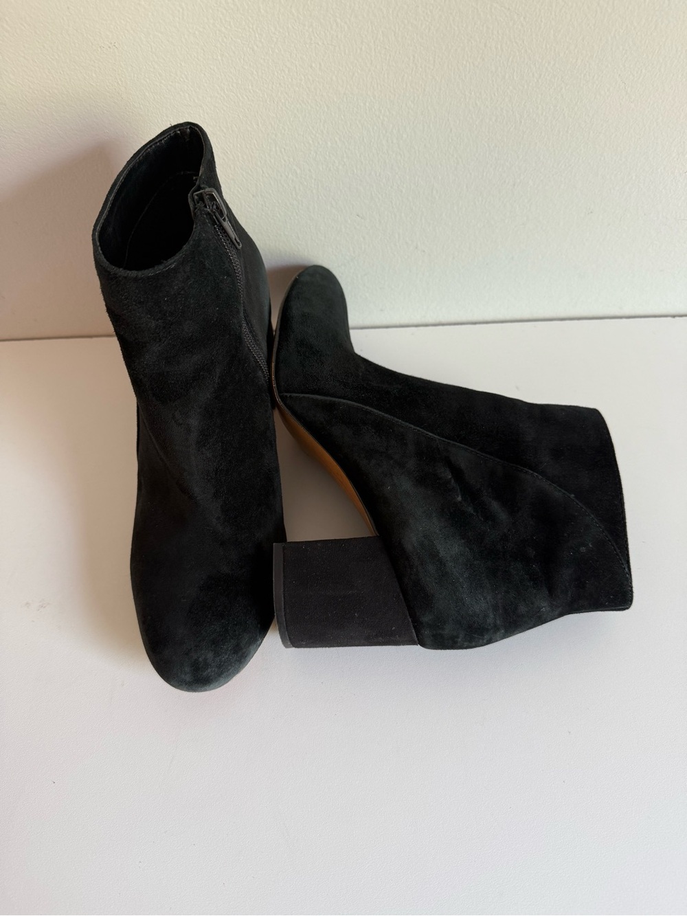 Women’s Black Suede Block Heel Ankle Boot by INC International Concepts SZ 6.5